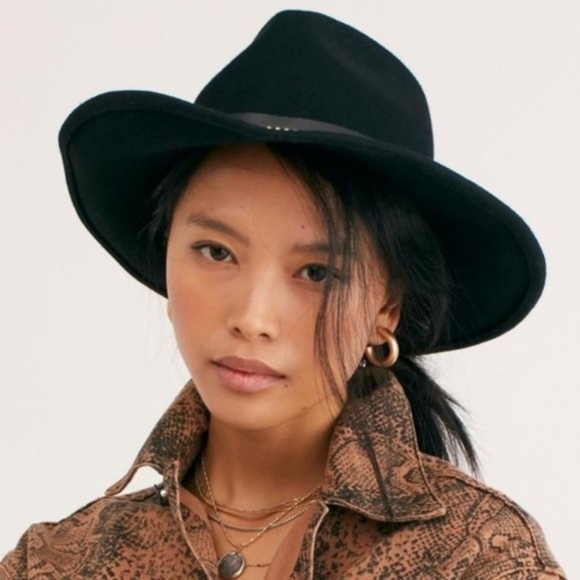 Free People Black Chocorua Felt Hat By Nikki Beach - Picture 3 of 3